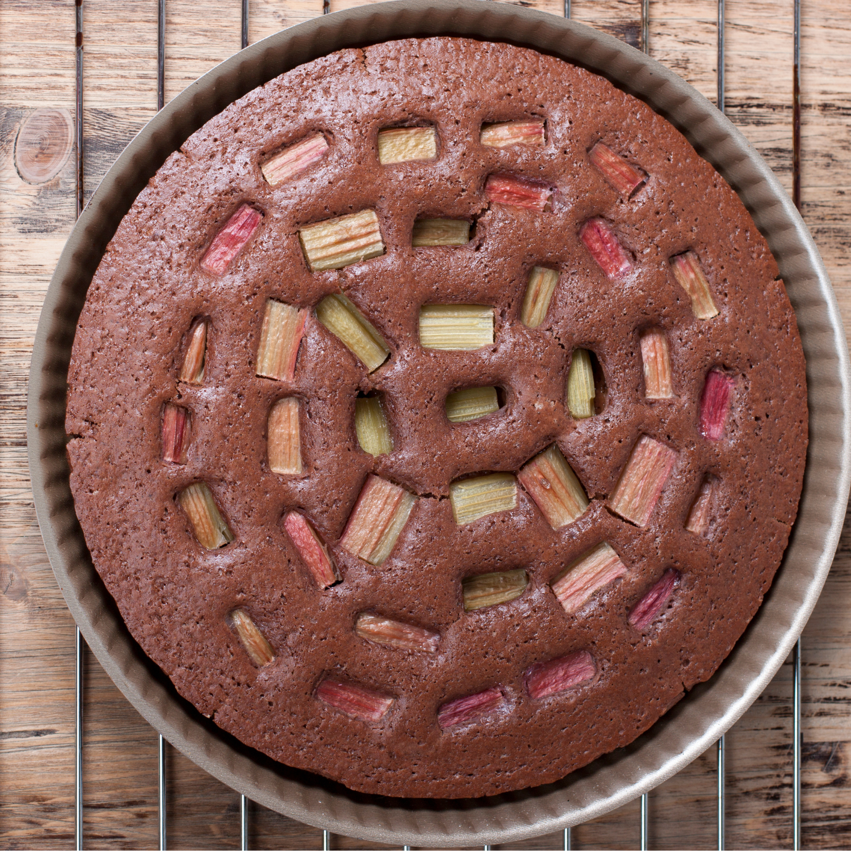 Gâteau rhubarbe, chocolat et kéfir