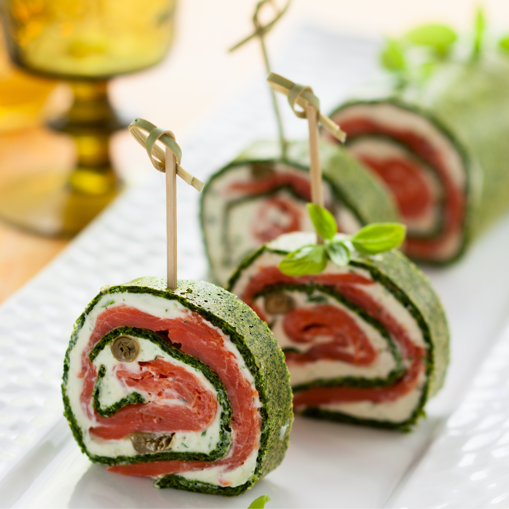 Roulés épinard saumon et noix