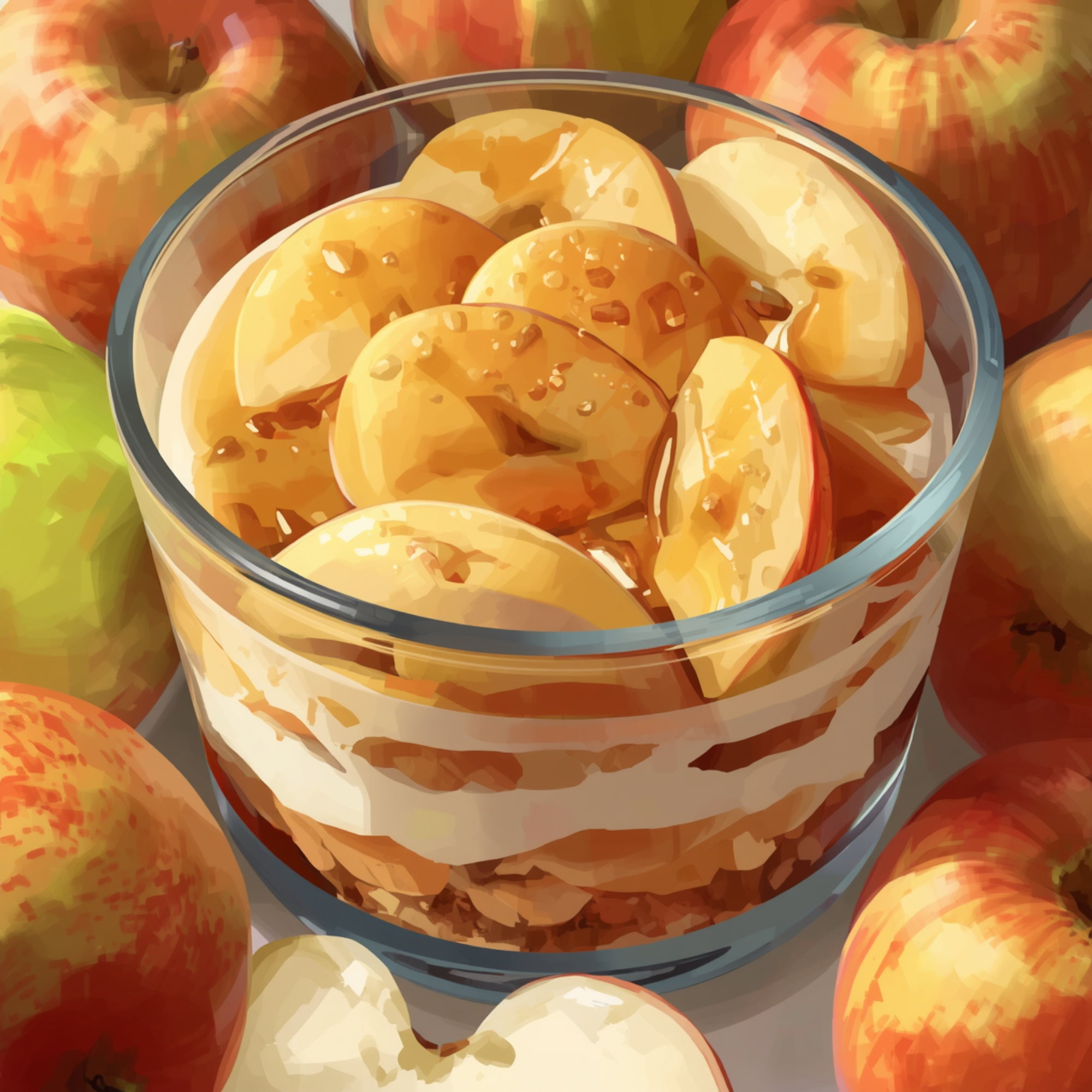 Tiramisu fromage blanc pomme caramélisée